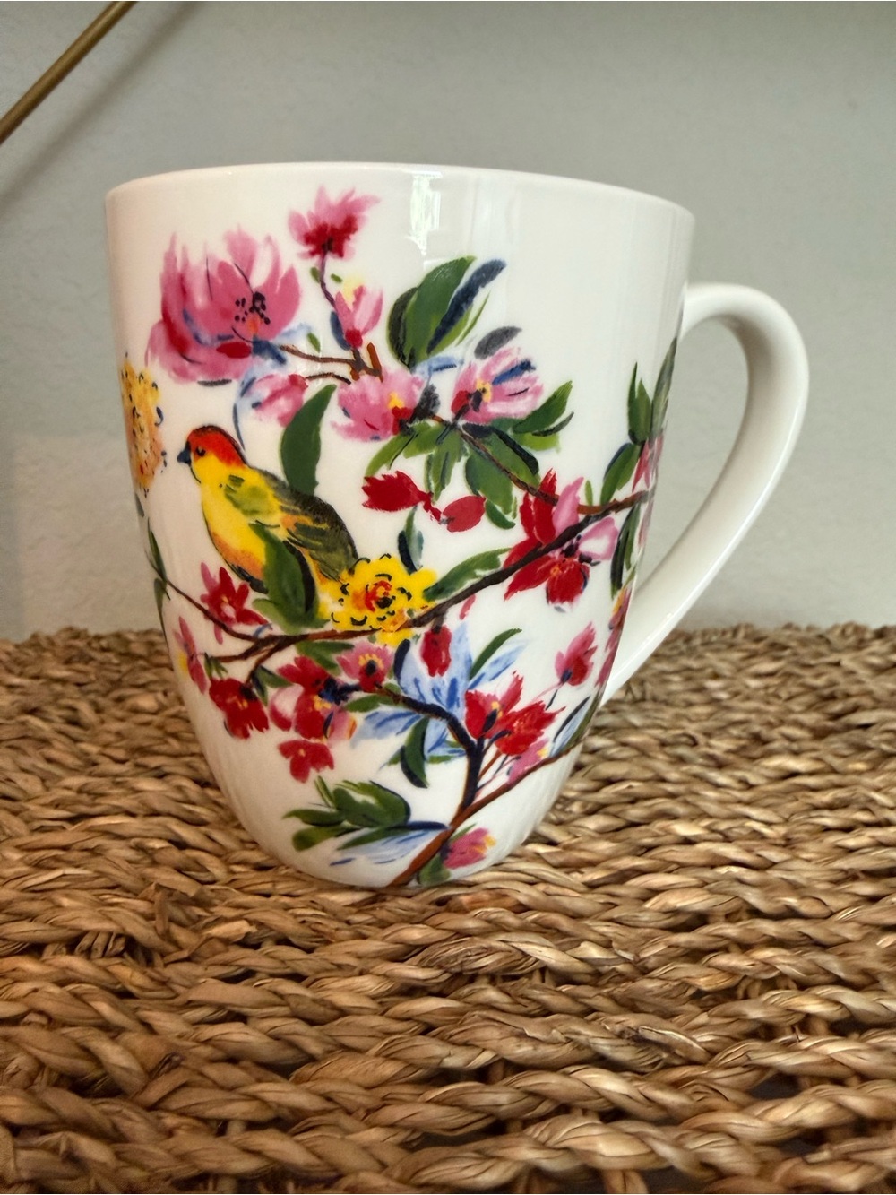 Mikasa Butterfly Garden Bone China Mug Floral Bird Accent